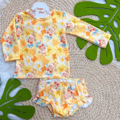 Conj. Blusa e Calcinha Coelhinha na areia